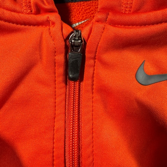 Nike Bright Orange and Gray Zip-Up Hoodie - Picture 6 of 7